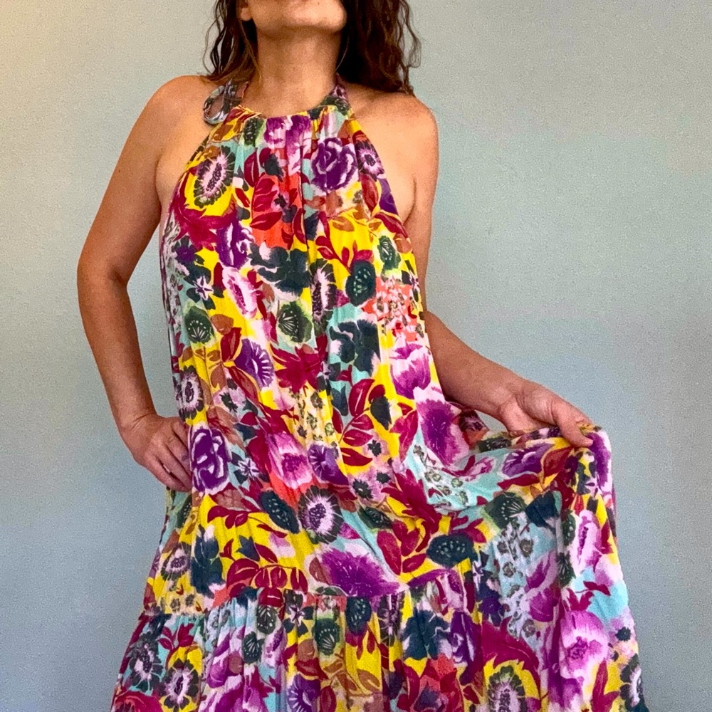 Anthropologie Printed Maxi Cover-up Dress